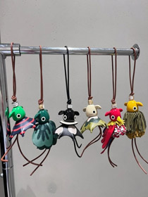 Loewe Elf Pendant Leather Car Rearview Mirror Charm Keychain-6278  