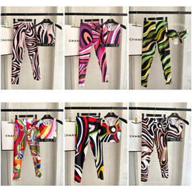 Emilio Pucci Printed Asymmetrical Yoga Set-6488  