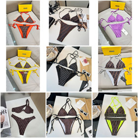 Fendi All-Over Logo Bikini Vacation Swimwear-6489  