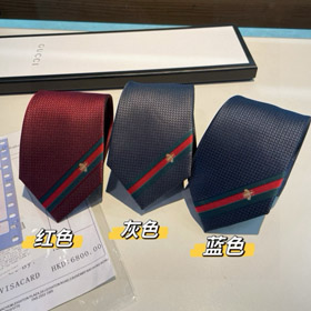 GUCCI Bee and Web Embroidered Silk Tie-6543  